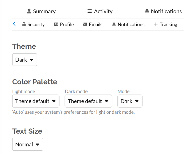 Preferences are all set to dark mode with no effect.