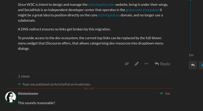 Snapshot of the topic that displays the invalid date
