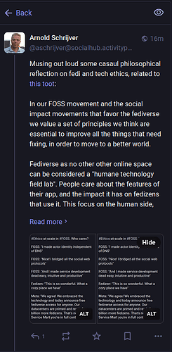 Snapshot of the SocialHub post, It shows 2 attached images